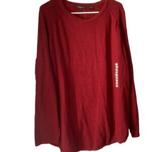 😎 Jeanne Pierre NEW Red Long Sleeve Heavy Shirt